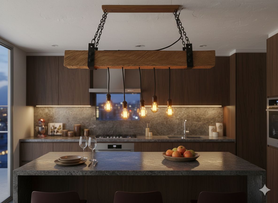 Rustic Beam Chandelier